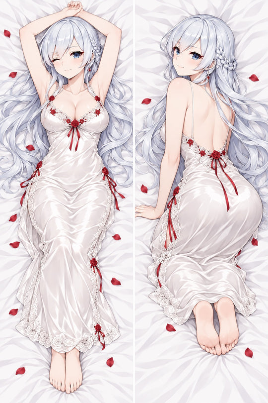 Snow White White Rose Slip Dress Body Pillow