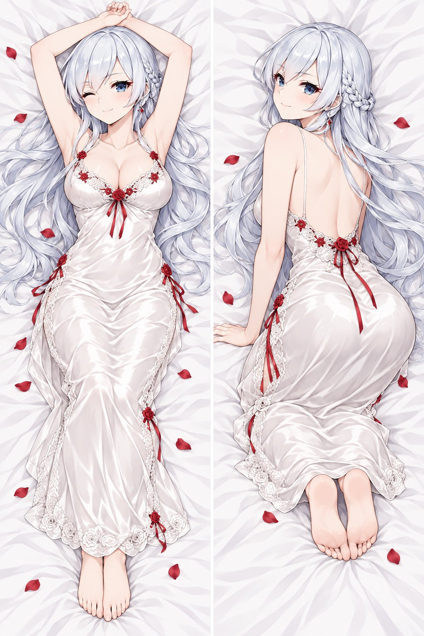 Snow White White Rose Slip Dress Body Pillow