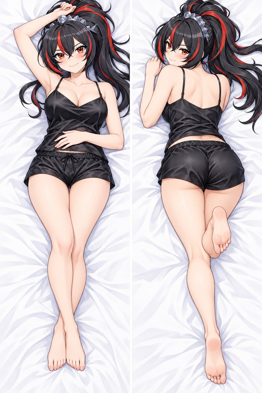 Zhu Yuan Black Satin Set Body Pillow