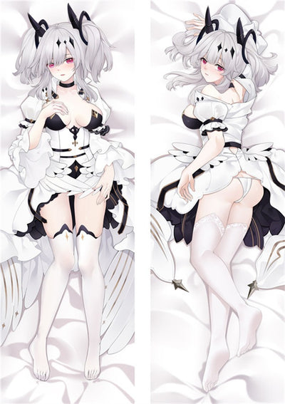 Dakimakura Joffre Biała Sukienka z Falbankami