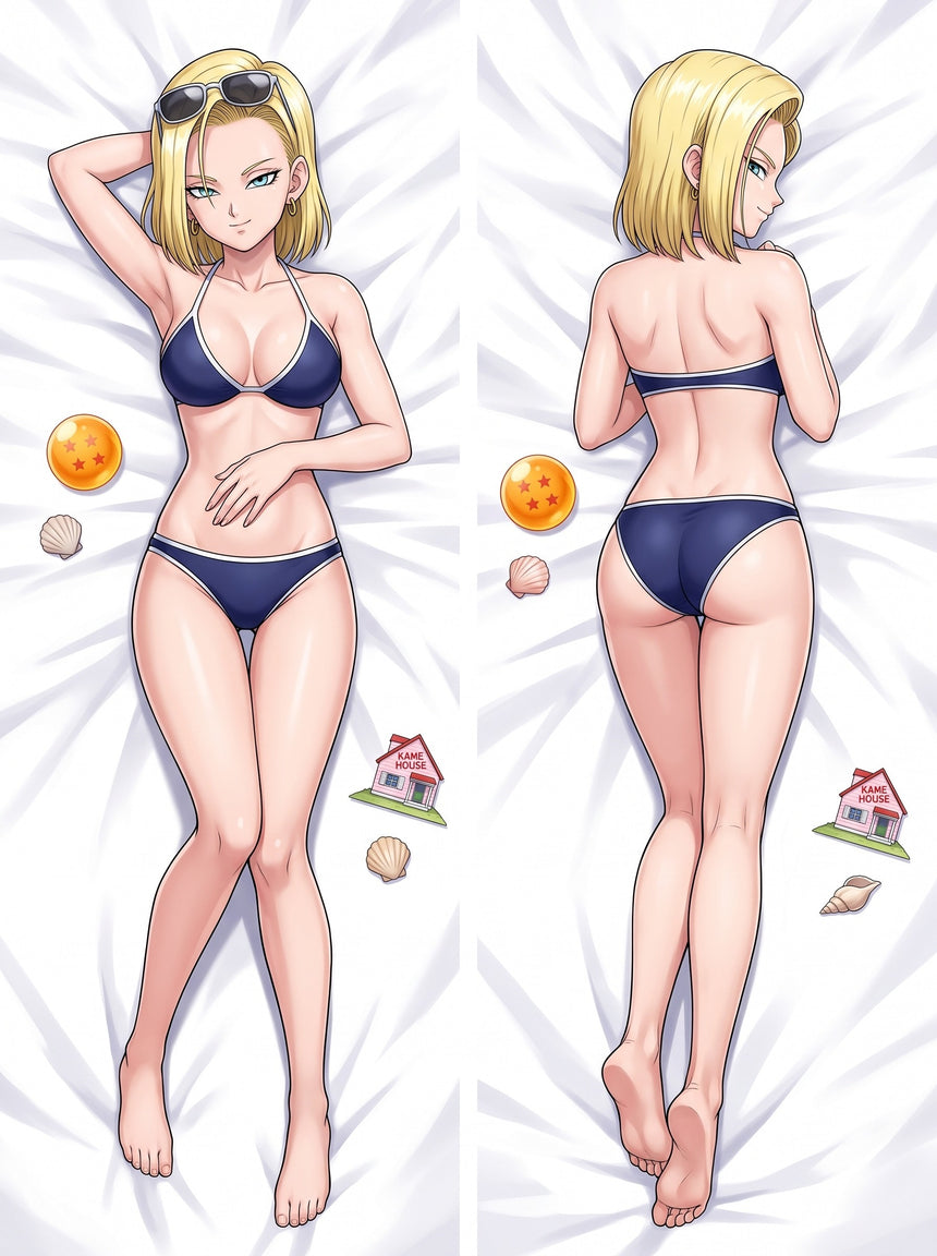 Dakimakura Android 18 Granatowe Bikini Pin Up