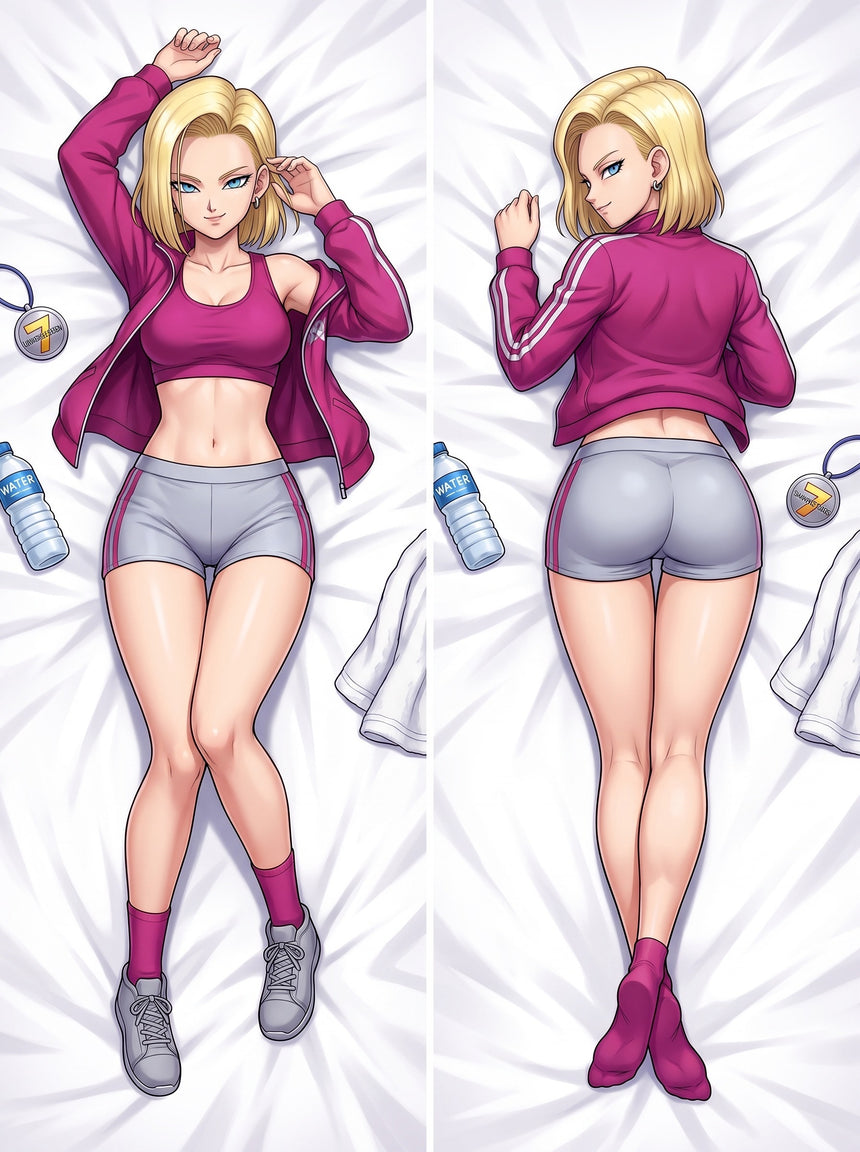 Dakimakura Android 18 Magentowy Sportowy Crop Top