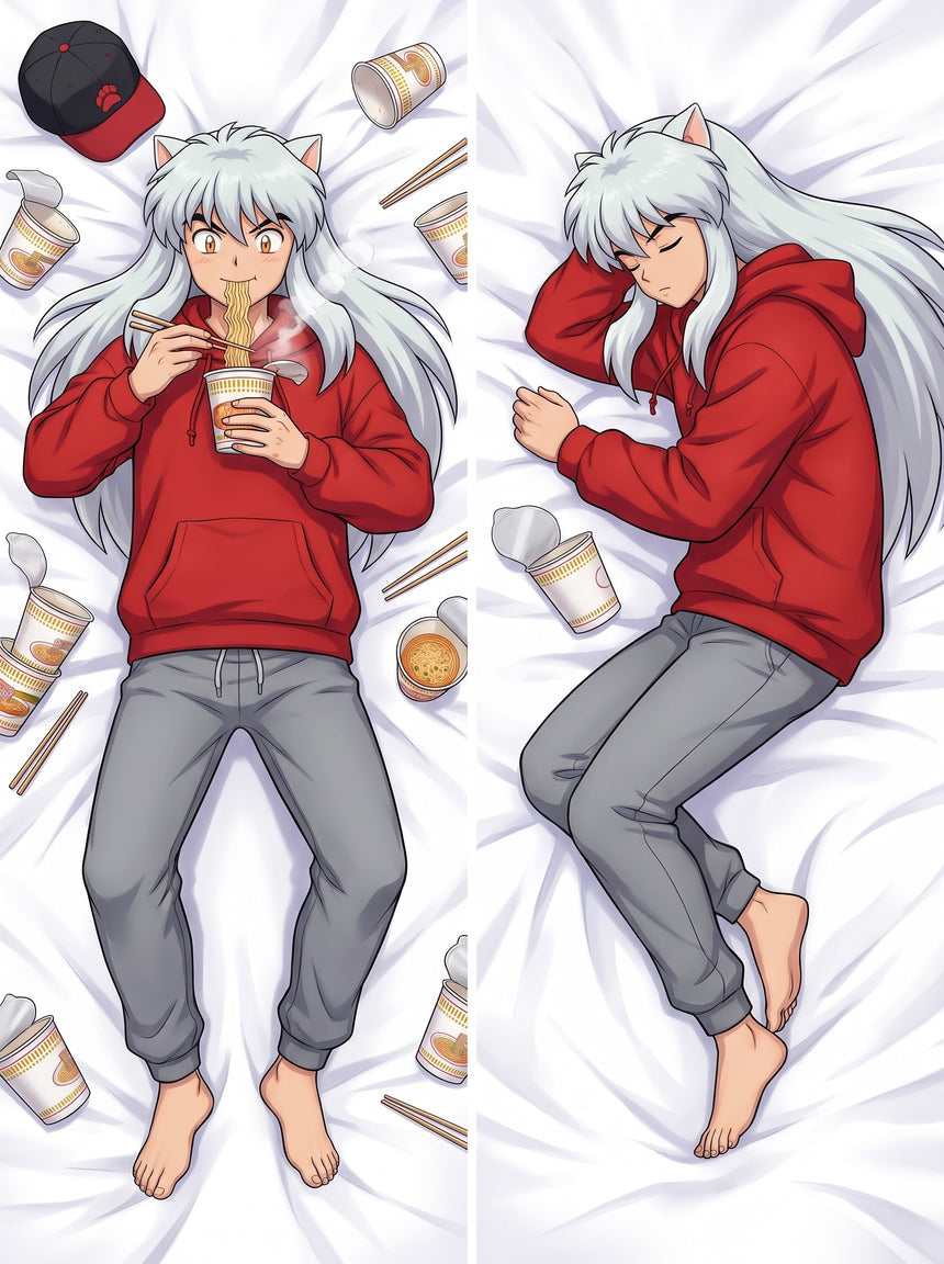 Dakimakura Inuyasha Przytulna Bluza z Kapturem i Ramen Instant