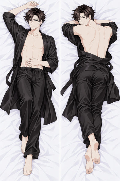 Dakimakura Jumin Han Czarny Jedwabny Szlafrok