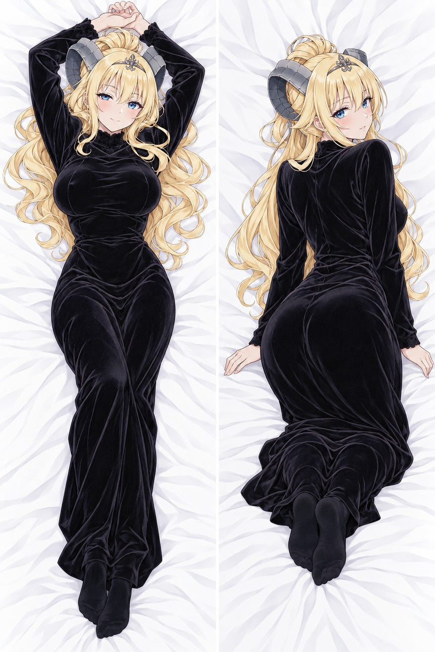 Lucifer Black Velvet Dress Body Pillow