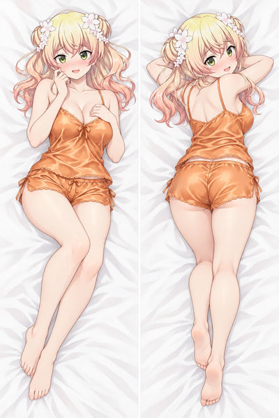 Dakimakura Momosuzu Nene Pomarańczowy Satynowy Komplet