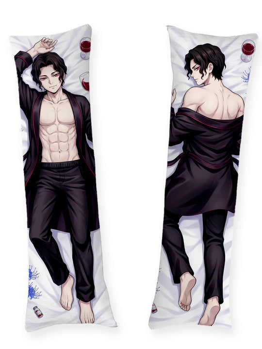 Dakimakura Muzan Czarny Satynowy Szlafrok Wieczorowy