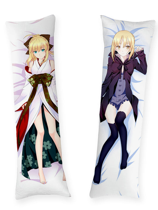 Dakimakura Saber Białe Kimono i Czarny Płaszcz