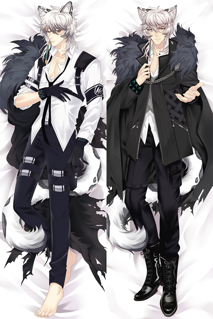 Dakimakura SilverAsh Płaszcz w Czerni i Bieli