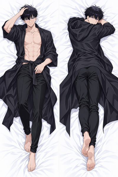 Dakimakura Sung Jinwoo Czarny Jedwabny Szlafrok